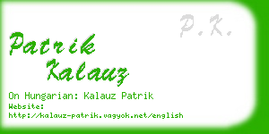 patrik kalauz business card